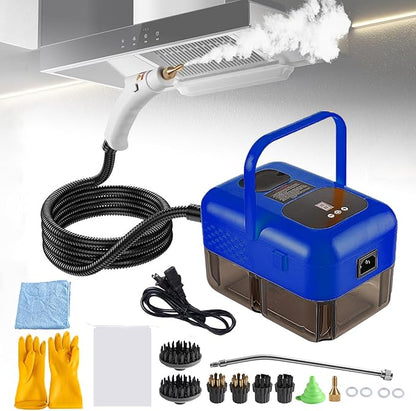 Handheld Steam Cleaner for Home, 2500W High Pressure Steamer for Cleaning, 9-Level Multipurpose Steam Cleaner for Car Floor Upholstery Kitchen Bathroom Grout Tile, 14 Accessories Included (Dark Blue)