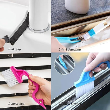 TuTuYa 11PCS Crevice Cleaning Brush, Small Gap Cleaning Brushes Set Ideal for Cleaning Kitchen, Bathroom,Window Grooves, Corners, Sinks, Washbasins, Faucets, Bathtubs, Stove and Tiles