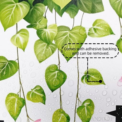2 Sheets Potted Green Plants Wall Stickers & Murals Peel and Stick Removable Wall Decals Living Room Vinyl 3D Wall Stickers for Bedroom Bathroom Cabinet Vine Wall Clings Decor with Butterflies