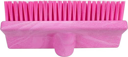 SPARTA 40423EC26 Plastic Floor Scrub Brush, Wall Brush, Equipment Brush With Nonabsorbent Bristles For Industrial Kitchens, Hospitals, Commercial Cleaning, 10 Inches, Pink