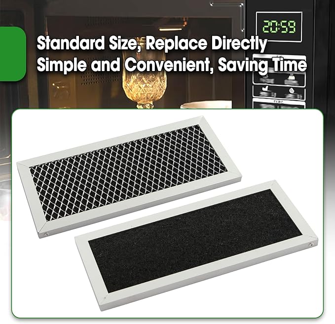Microwave Oven Charcoal Filter Compatible with Samsung ME19R7041FS ME19R7041FS/AA ME19R7041FT ME19R7041FT/AA ME19R7041FB ME19R7041FB/AA, 2 Pcs Activated Carbon Filter Easy Snap-in Installation