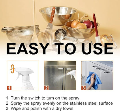 2PCS Kitchen Heavy Duty Cleaner Spray, Stainless Steel Cleaner, Kitchen Cookware Oil Stains, Black Dirt On the Bottom of Pots, Heavy Oil Cleaner, Duty Cleaner Spray