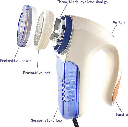 Fabric Shaver, Electric Fuzz Lint Remover, Portable Fabric Shaver and Effectively Sweater Defuzzer with Replaceable Blades for Clothes Furniture Couch Curtain (US)
