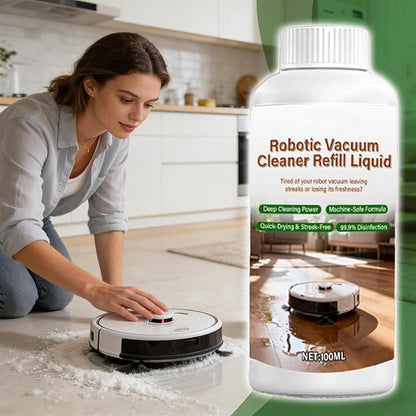 Robotic Floor Liquid - Vacuum Mopping Agent, Hardwood Cleaning Fluid with Quick-Dry Technology, Hardwood Maintenance Solution, Multi-Floor Concentrate, Botanical Formula for Tile Laminate