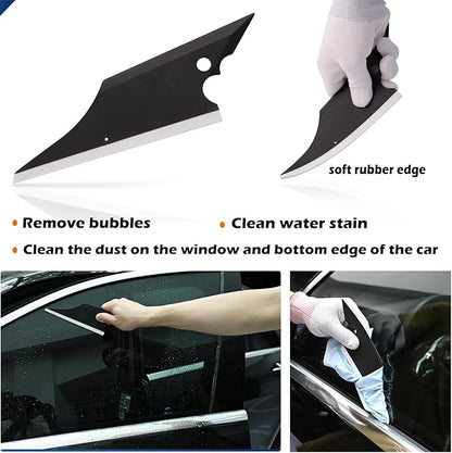 EHDIS Vinyl Wrap Tool Window Tint Kit 7 Pieces Vehicle Tinting Tools Car Glass Protective Film Wrapping Installation Set Included Vinyl Scraper, Window Rubber Squeegee,Cutting Knife with Blades