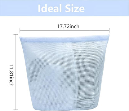 laundry bag with handles mesh laundry bags washing machine laundry totes travel storage and sorting bag for Clothes laundry bag for delicates (Blue)