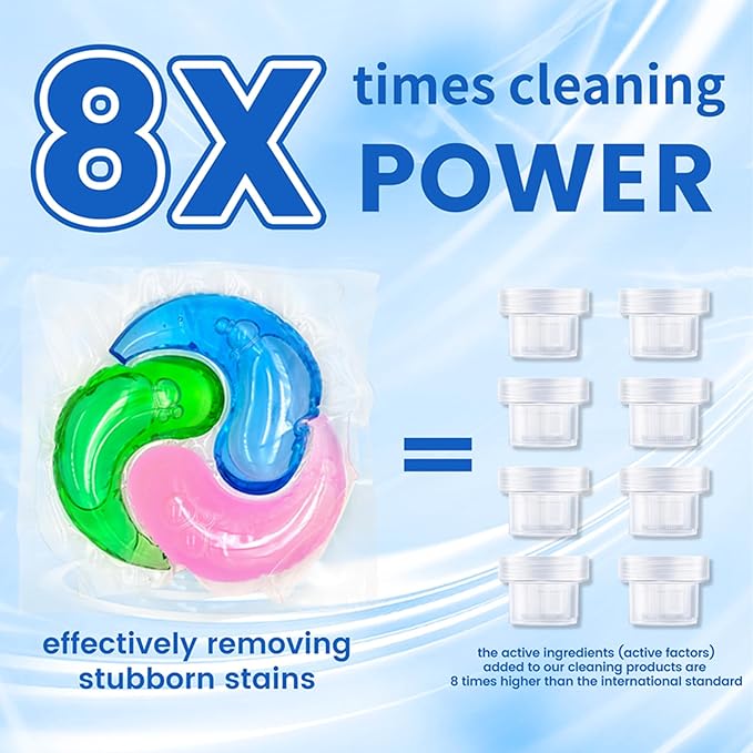 Laundry Detergent Pods, 30pcs Liquid Soap Pacs 3-in-1 Powerful Clean Remover, Fabric Softener & Scent Booster, Long Lasting Fresh Nature Scent for Hand Washing or Machine (Flower)