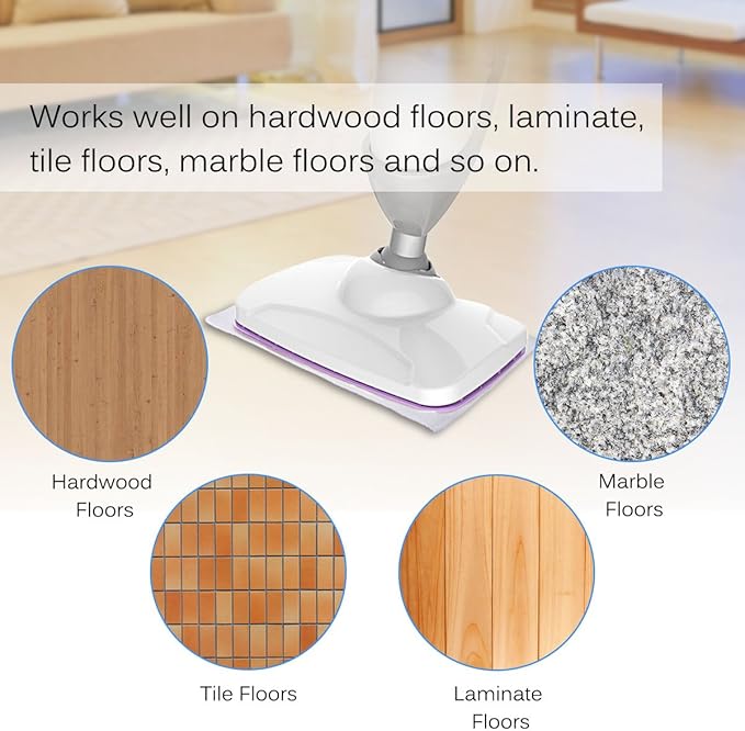 KEEPOW Steam Mop Pads Compatible with Light n Easy S3101 S7326 S3601 7688ANB 7688ANW 7618ANB 7618ANW Steam Cleaner(6 Pack)