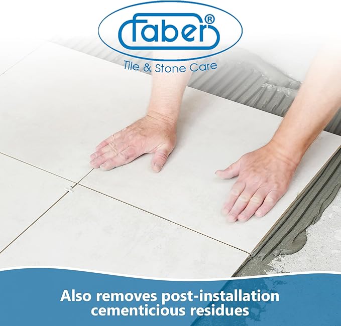 FABER Grout Cleaner, Heavy Duty Grout Cleaner for Every Kind Grout and Tile Joints - Friendly and Safe Cleaner - Removes/Deep Cleans Dirt, Grease, & Grime - Safe for All Alkali-Resistant Surfaces