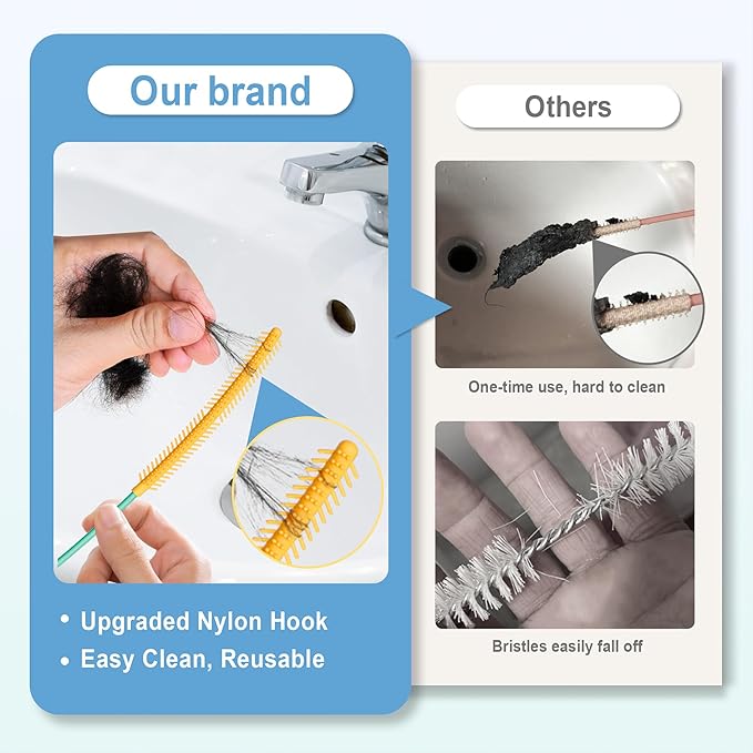 Snake Drain Clog Remover, Reusable 50 Inch Extended Sink Snake Drain Hair Removal Tool, Anti-break Metal Shower Snake Drain Unclogger Tool for Bathtub, Bathroom Sink Pipe Cleaning