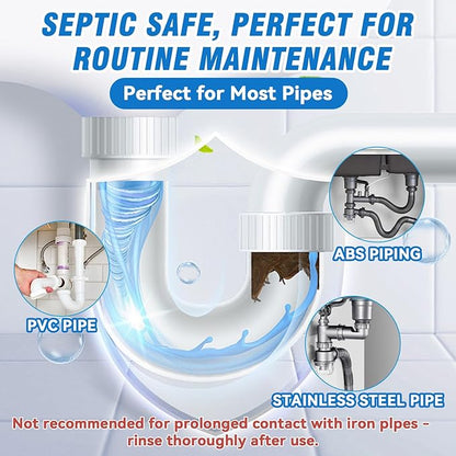 Powerful Pipeline Dredging Agent, 260ml Drain Clog Cleaner for Shower, Sink, Toilet, Tub Drains, Drain Cleaner Cleaner Hair, Grease, Soap Scum, Blockages for Kitchen & Bathroom