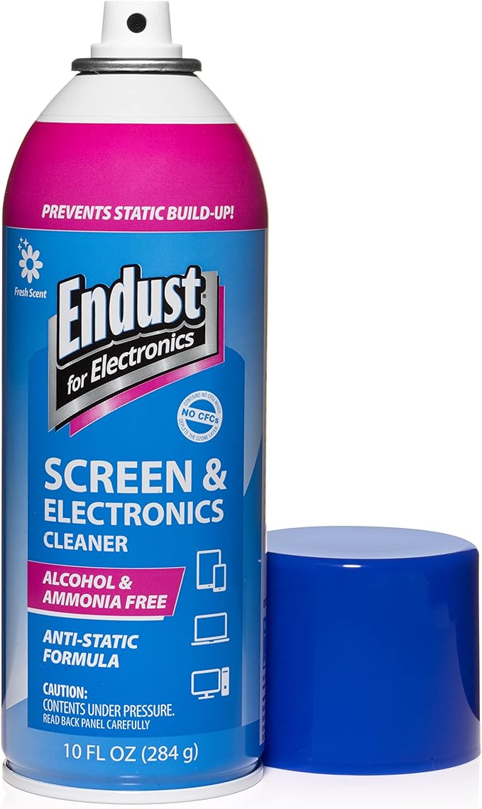 Endust for Electronics; Anti-Static Screen & Electronics Multi-Surface Cleaning Spray; Foaming, Streak & Residue Free; Ammonia & Alcohol Free, Oil & Wax Free; 10 oz. Aerosol (096010)