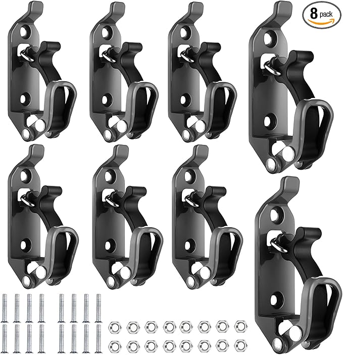8Pcs Shovel Mount for Roof Rack, Metal Rubber Clamp Mounting Brackets, Durable Axe Holder Organizer Clamp Mount Kit for Roof Rack, Boats, Military Equipment and Tools (Black)