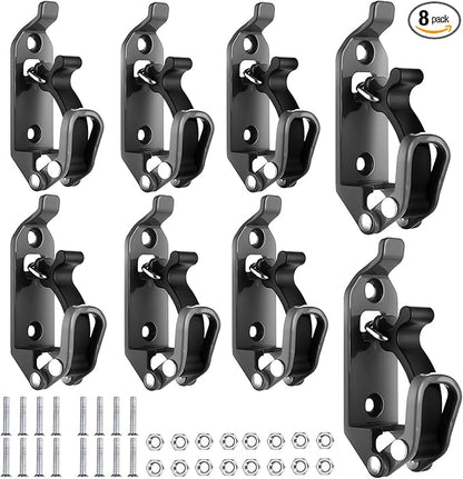 8Pcs Shovel Mount for Roof Rack, Metal Rubber Clamp Mounting Brackets, Durable Axe Holder Organizer Clamp Mount Kit for Roof Rack, Boats, Military Equipment and Tools (Black)
