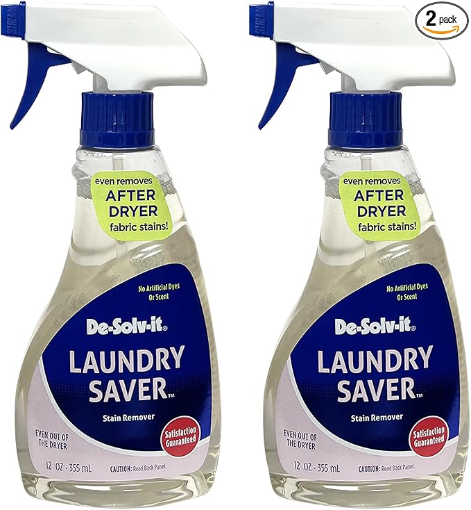 De-Solv-it Orange Sol Laundry Saver Stain Remover Spray - Spray and Wash Stain Remover for Clothes - Laundry Essentials - 12 oz (Two Pack)