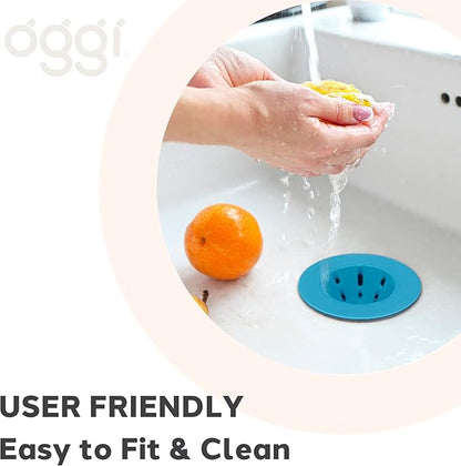 OGGI Silicone Sink Strainer- Great Kitchen Sink Strainer, Sink Drain Strainer, Drain Stopper, Sink Plug, 4.6˝ Diameter Rim, Turquoise