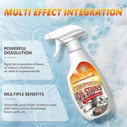 New Upgrade Kitchen Cleaner, Clean Up Kitchen Oil Stains Spray,Multi-Purpose Oils Stain Cleaner, Cleaning Spray For Home Kitchen(240ml/8.45oz)