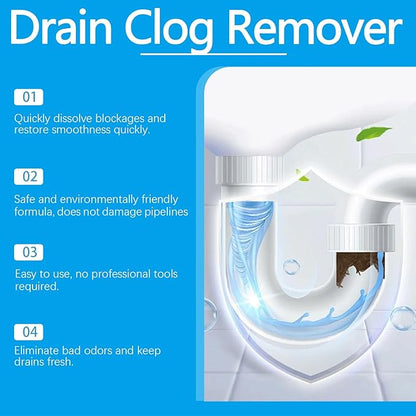 Garbage Disposal Cleaner Deodorizer Tablets - Strong Drain Effervescent Tablet for Kitchen & Bathroom Pipes, Quick-Dissolving Drain Clog Remover, Sink Smell Effervescent Tablets - 1 Year Supply (1Pcs)