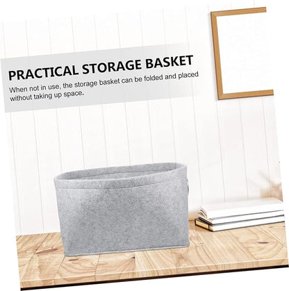 Zerodeko Felt Storage Basket Large Sundry Organizer for Bedroom Closet Laundry Hamper for Clothes Cosmetics with High Capacity and Home Function