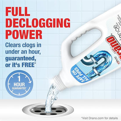 Drano Balance Drain Clog Remover and Cleaner, Non-Corrosive Formula, Safe on All Pipes and Septic Tanks, Formulated Using Only Essential Ingredients, 32 Fl Oz
