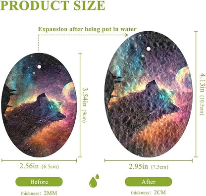 Galaxy Wolf Kitchen Scrub Sponges, Pop-up Kitchen Cleaning Sponges Reusable Dish Washing Sponges for Bathroom Household Cleaning 3 Pack - Non Scratch Scrubber