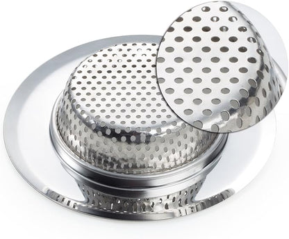 Fengbao 2PCS Kitchen Sink Strainer - Stainless Steel, Large Wide Rim 4.5" Diameter