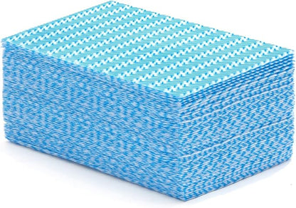 SUZZYVINE Handi Wipes Reusable Cloths Disposable Cleaning Cloth Reusable Paper Towels for Kitchen, Multi-use Dish Cloths Dish Towels, Disposable Cleaning Rags,11.81"×19.69" 50 Count, Blue