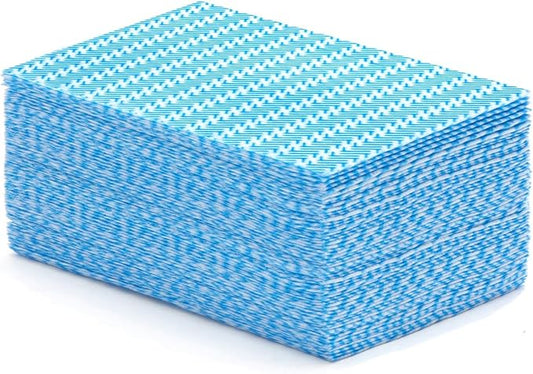 SUZZYVINE Handi Wipes Reusable Cloths Disposable Cleaning Cloth Reusable Paper Towels for Kitchen, Multi-use Dish Cloths Dish Towels, Disposable Cleaning Rags,11.81"×19.69" 50 Count, Blue
