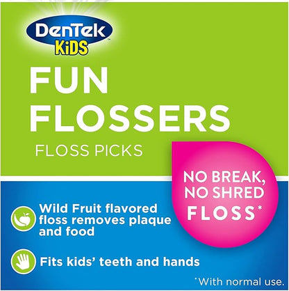 Glisten Garbage Disposer Cleaner and Freshener, Sink Disposal Odor Eliminator with Foaming Action, Lemon Scent, 4 Packets and DenTek Kids Fun Flossers, Wild Fruit, 90 Count