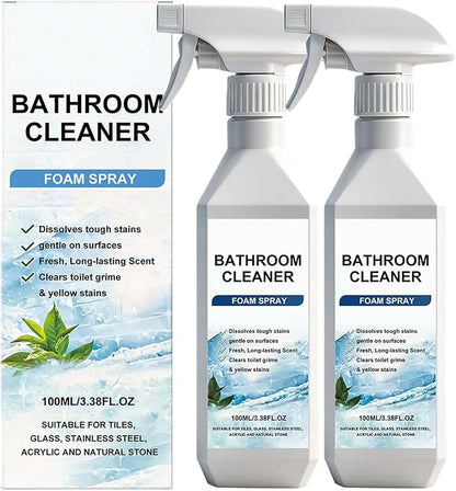 Scale Remover Bathroom Cleaner, Bathroom Cleaner Foam Spray for Tiles, Glass, Stainless, Steel, Acrylicand Natural Stone, 100ml (2)