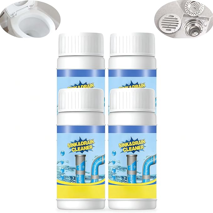 2026 New Sink Drain Cleaner, Wild Sink and Drain Cleaner, Powerful Pipe Dredging Agent for Kitchen Toilet Sink Plumbing (4pcs)