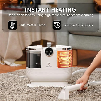 Airthereal Portable Upholstery Spot Cleaner, Instant Heating Carpet Cleaner Machine, Shampooer Machine with Self-Cleaning, 14 Kpa Stain Remover Deep Cleaner for Pets, Stairs, Car Seat and Couch