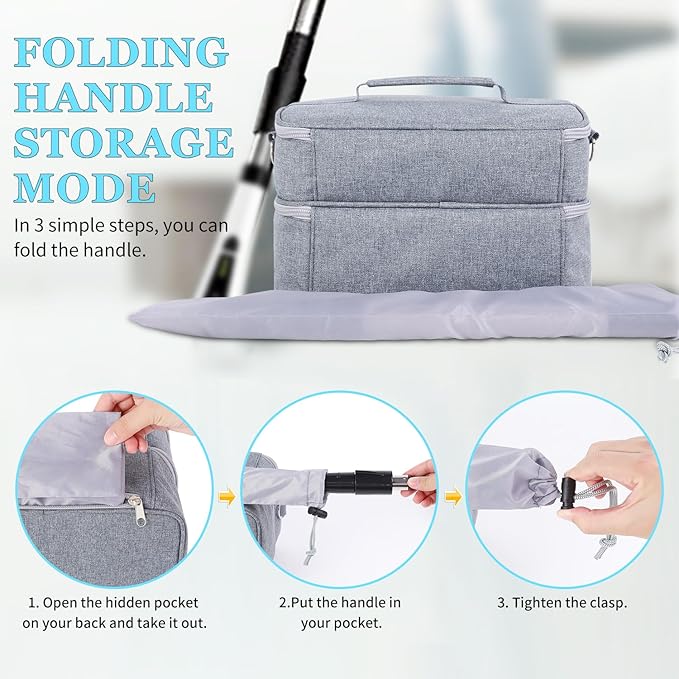 Storage Bag Compatible with Electric Spin Scrubber Portable Organizer for Cleaning Brush, Carry Case for Bathroom Floor Windows Cleaning Tool, Household Cleaning Supplies Organizer, Bag Only