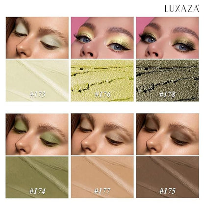 Neutral Eyeshadow Stick Makeup 6PCS Set, Green Metallic Shimmer Matte Cream Eye Shadow Eyeliner Brightener Pencil Crayon - FIREFLIES LIGHT