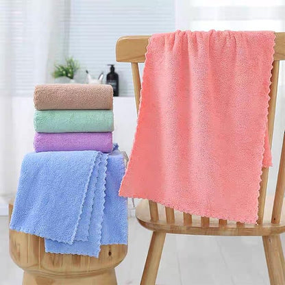 Premium Coral velvet Washcloths Set-5 Pack, Ultra Soft & Highly Absorbent Face Towels for Bath, Spa & Gym, Soft Feel Fingertip Towels Quick Drying Microfiber Hand Towel 29.5” x 13.8”Large Wash Cloths.