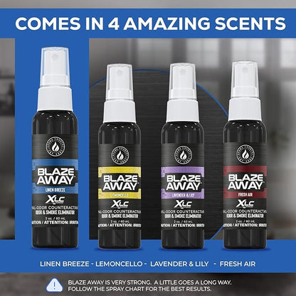 Blaze Away Commercial Air Freshener & Odor Eliminator for Strong Odor - Industrial-Grade Room Spray & Room Deodorizer for Home, Car, Smoke & Pet Odors - Long-Lasting Odor Absorber, Room Fresheners