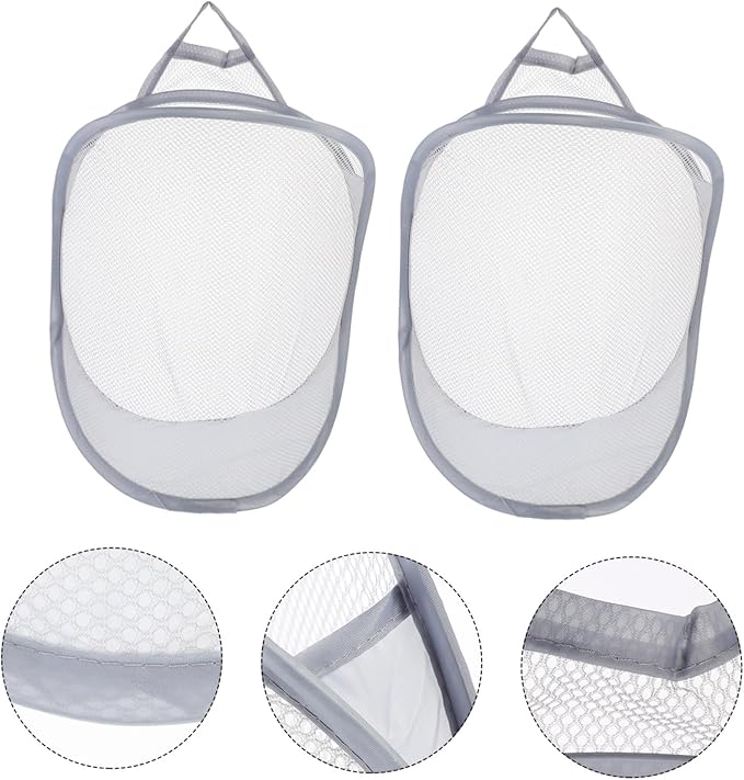2pcs Wall-mounted Hanging Basket Organizer for Dirty Clothes Foldable Portable Storage for Home Organization and Laundry Management