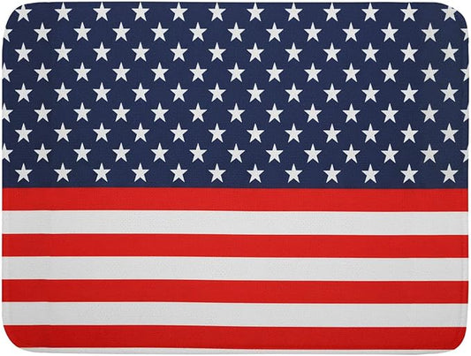 Red Blue Patriotic Star Stripes Dish Drying Mat For Kitchen Counter 4th of July Independence Day American Flag Microfiber Absorbent Drying Mats Reversible Kitchen Countertop Drainer Pad 18x24 Inch