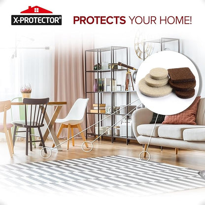 235 pcs Felt Furniture Pads Brown & Beige X-Protector! Huge Quantity of Furniture Pads for Hardwood Floors – Your Ideal Wood Floor Protectors for Furniture. Protect Any Type of Hard Floor!