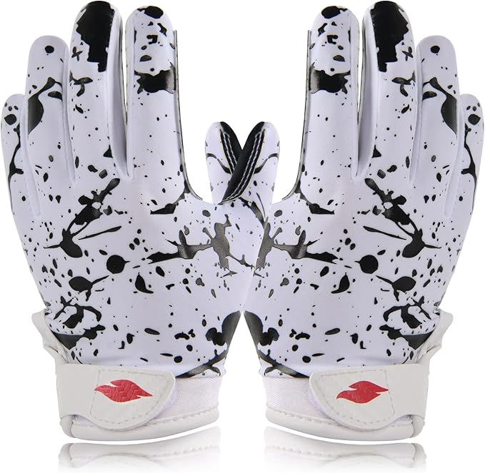 Kids Football Gloves Youth Enhanced Grip Silicone Wide Receiver Gloves