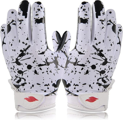 Kids Football Gloves Youth Enhanced Grip Silicone Wide Receiver Gloves