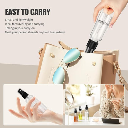 EPHECH 100PCS Small Spray Bottle, 1oz/30ml Travel Spray Bottle Clear Fine Mist Spray Bottles Plastic Empty Refillable Spray Bottles for Skin Care, Hair Care, Plant Care & Home Cleaning