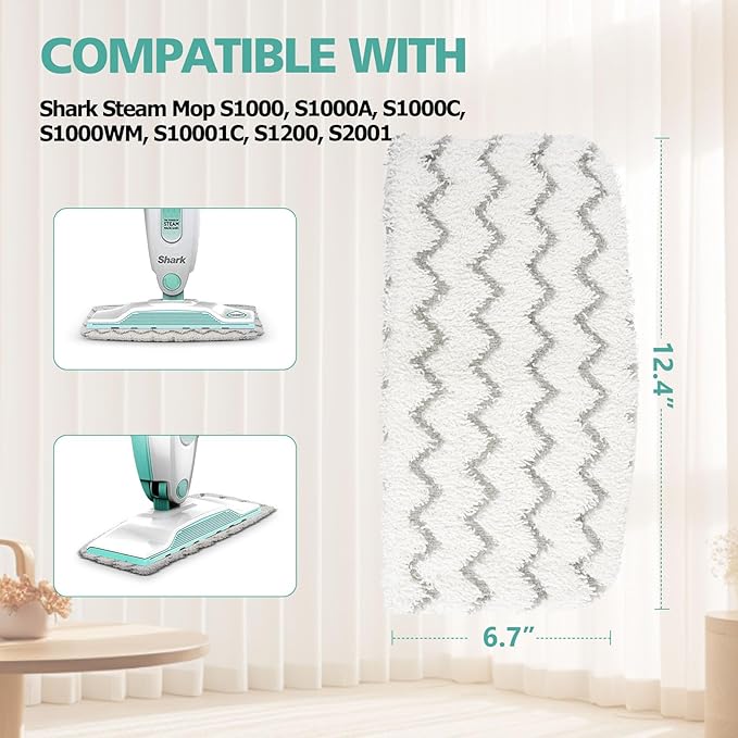 8 Pack Steam Mop Replacement Pads Compatible with Shark S1000 S1000A S1000C S1000WM S1001C S2001, Washable Replacement Steamer Mop Pads
