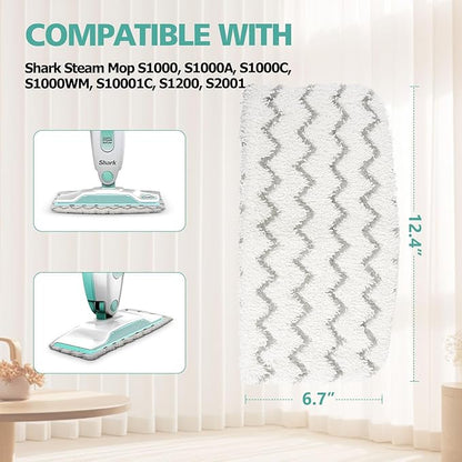 8 Pack Steam Mop Replacement Pads Compatible with Shark S1000 S1000A S1000C S1000WM S1001C S2001, Washable Replacement Steamer Mop Pads