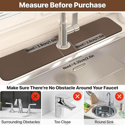Bloss Dish Drying Mat + Faucet Mat for Kitchen Sink, Kitchen Sink Mats with Non-Slip Rubber Backed, Sink Matt for Kitchen Sink - 2PCS/Brown