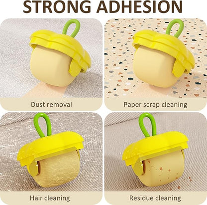 2Pcs Reusable Lint Roller Set, Portable Mini Travel Lint Roller, Washable Sticky Roller, Mini Pet Hair Removal Tool,Easy Removing Hair on Clothes Sofa Bed Carseat (2 Yellow)