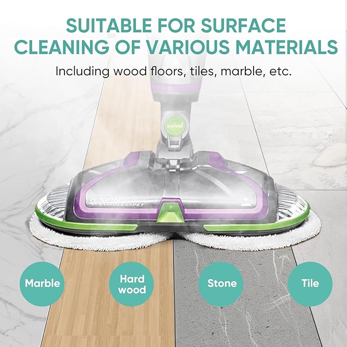 12 Pack 2124 Steam Mop Replacement Pads Compatible with Bissell Spin-Wave Hard Floor Spin Mop Cleaner 20393,20399,23157,23159
