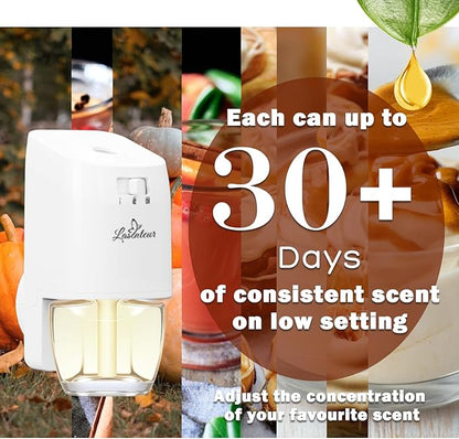 Plug In Air Fresheners for Home,12-Pack Fall Scented Refills with Pumpkin, Apple Cinnamon, Cinnamon Roll, Salted Caramel Cream,7.92 Fl Oz, Compatible with Air Wick & Glade, Not Include Glade Plus
