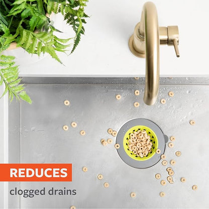 Full Circle Sinksational Sink Strainer - Stainless Steel Mesh, Prevents Clogs, Kitchen Sink, Eco-Friendly, Durable - Green
