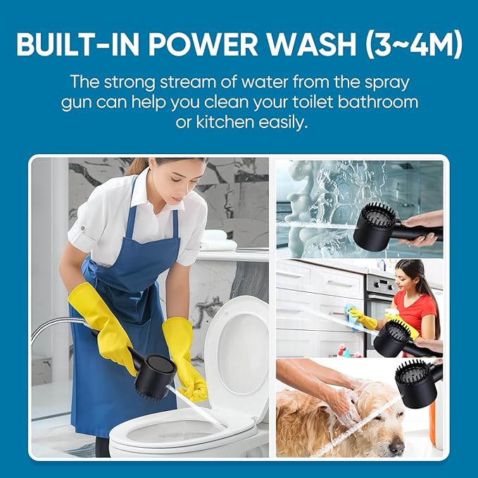 Cobbe Ion Drops Filtered Shower Head with Handheld, 4+1 Spray Mode Showerhead with Filters, Built-in Power Wash for Hard Water - Remove Chlorine - Reduces Dry Itchy Skin, Black